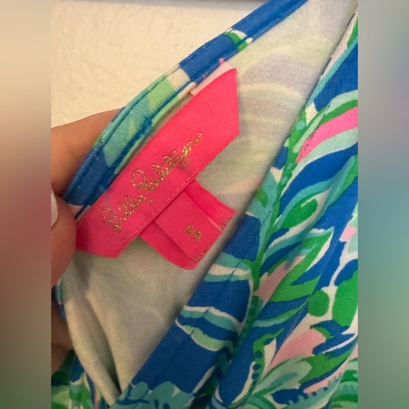 Lilly Pulitzer Parigi Floral Skort Romper Blue Fancy Fins Small Stretch EUC - Picture 6 of 9